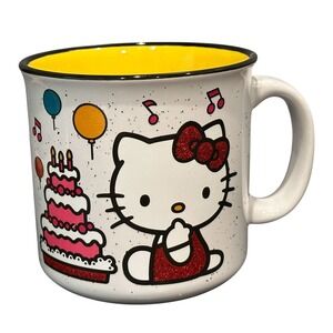 Hello‎ Kitty Happy Birthday Ceramic Camper W Glitter Mug